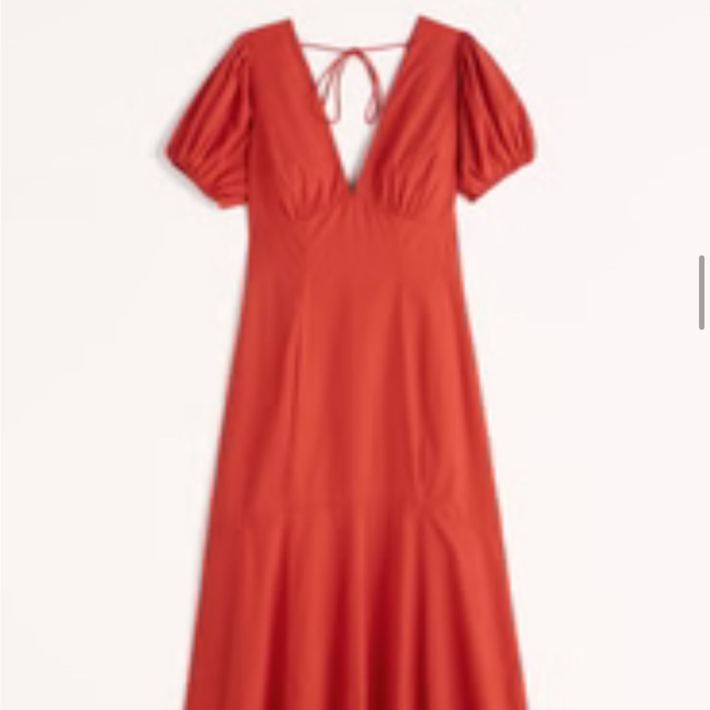 Never Worn: Abercrombie Puff Sleeve Slim Poplin Midi Dress